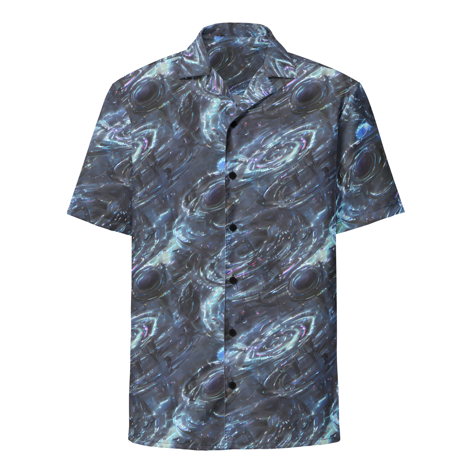 Blue Gravity on Button Shirt — Front