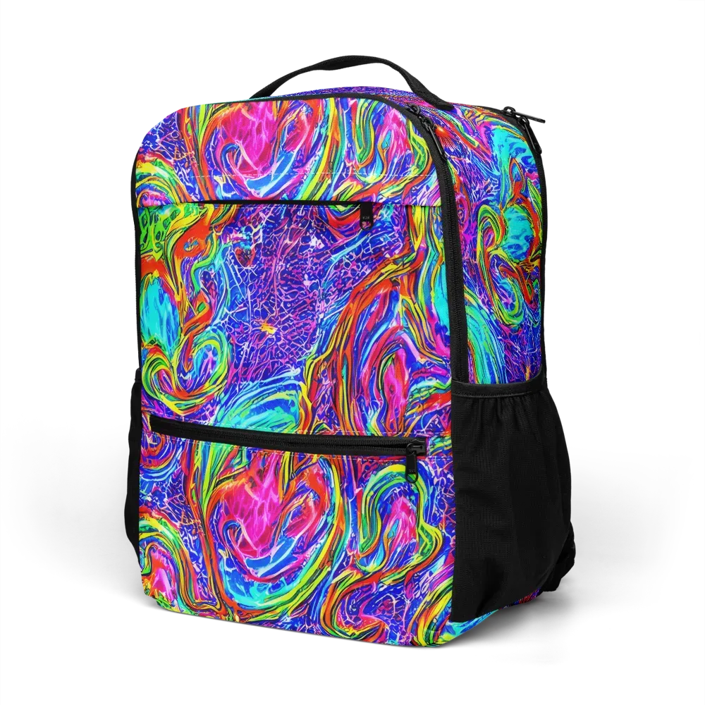 Cobalt Marbling on Utility Backpack — Left Front