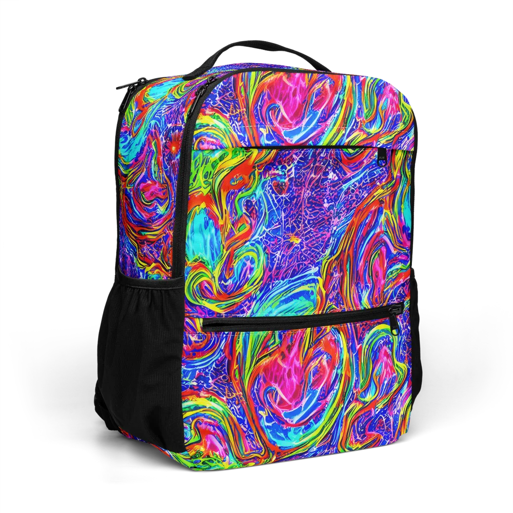 Cobalt Marbling on Utility Backpack — Right Front