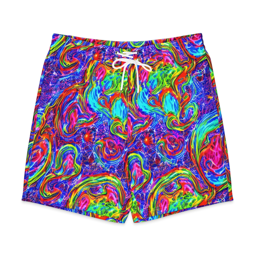 Cobalt Marbling on Men's Board Shorts — Front