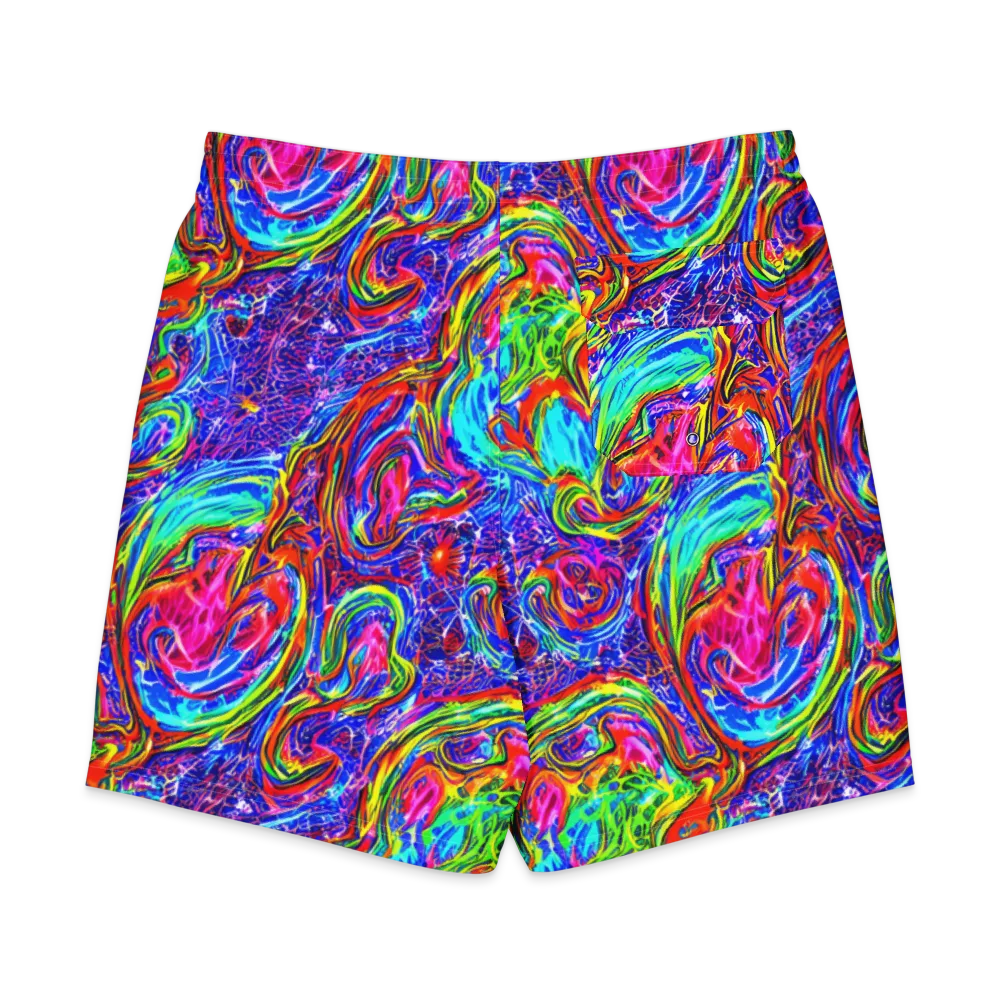 Cobalt Marbling on Men's Board Shorts — Back