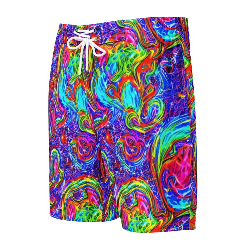 Cobalt Marbling on Men's Board Shorts — Front