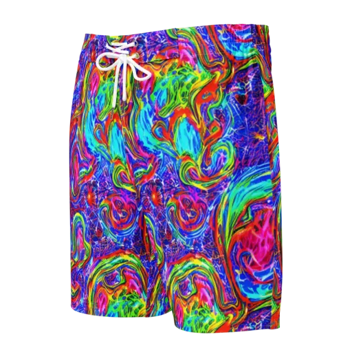 Cobalt Marbling on a Men's Board Shorts