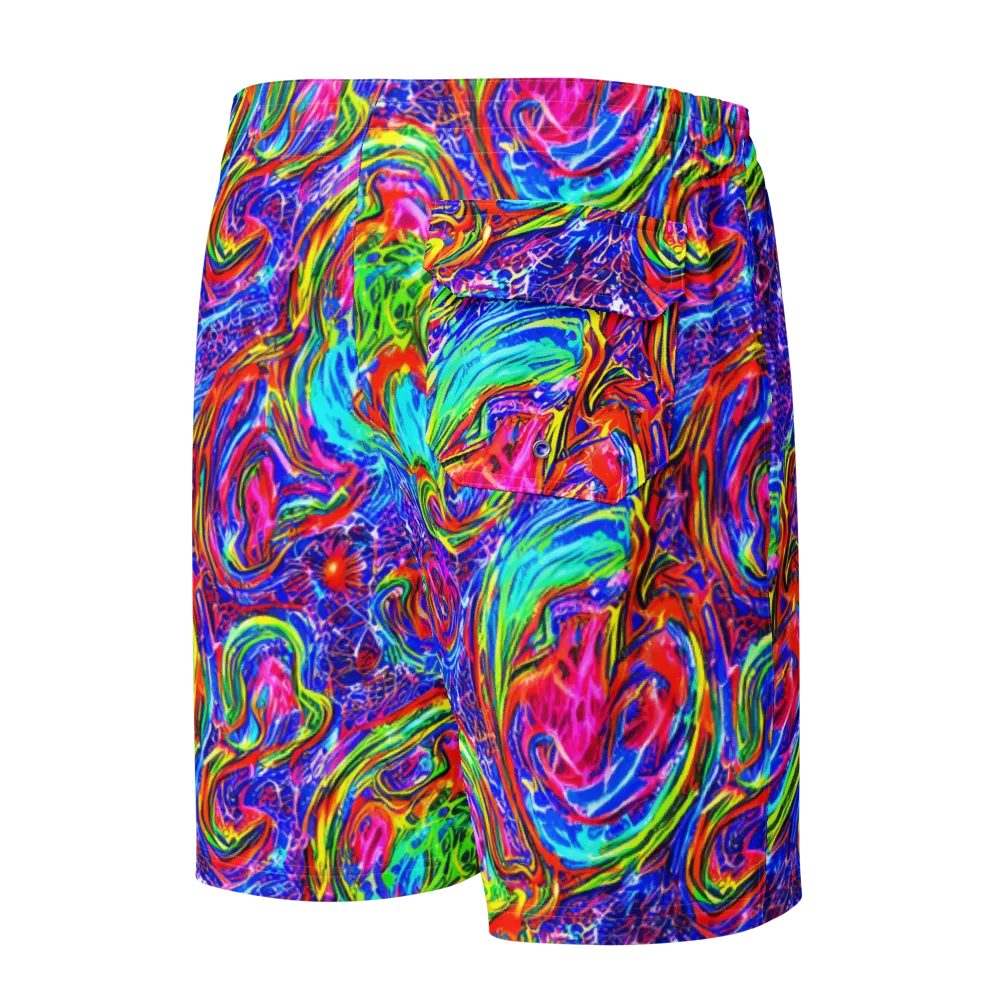 Cobalt Marbling on Men's Board Shorts — Back