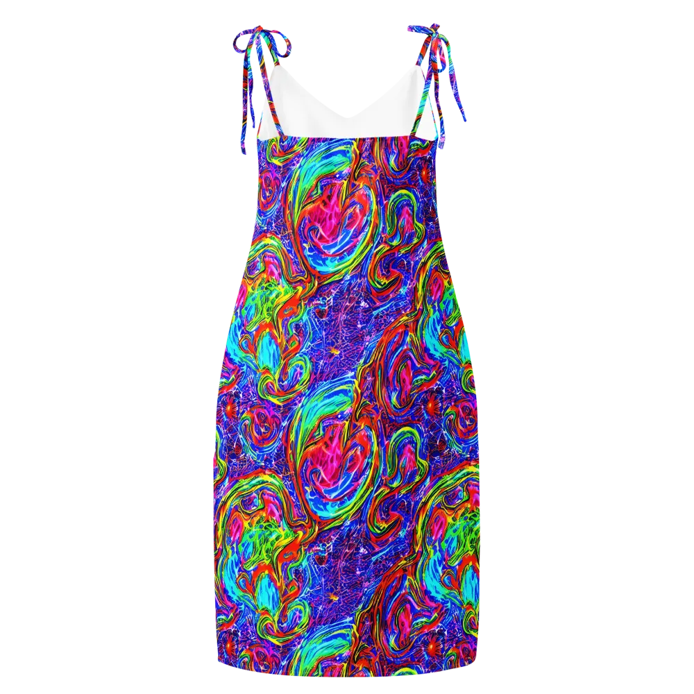 Cobalt Marbling on Slip Dress — Back