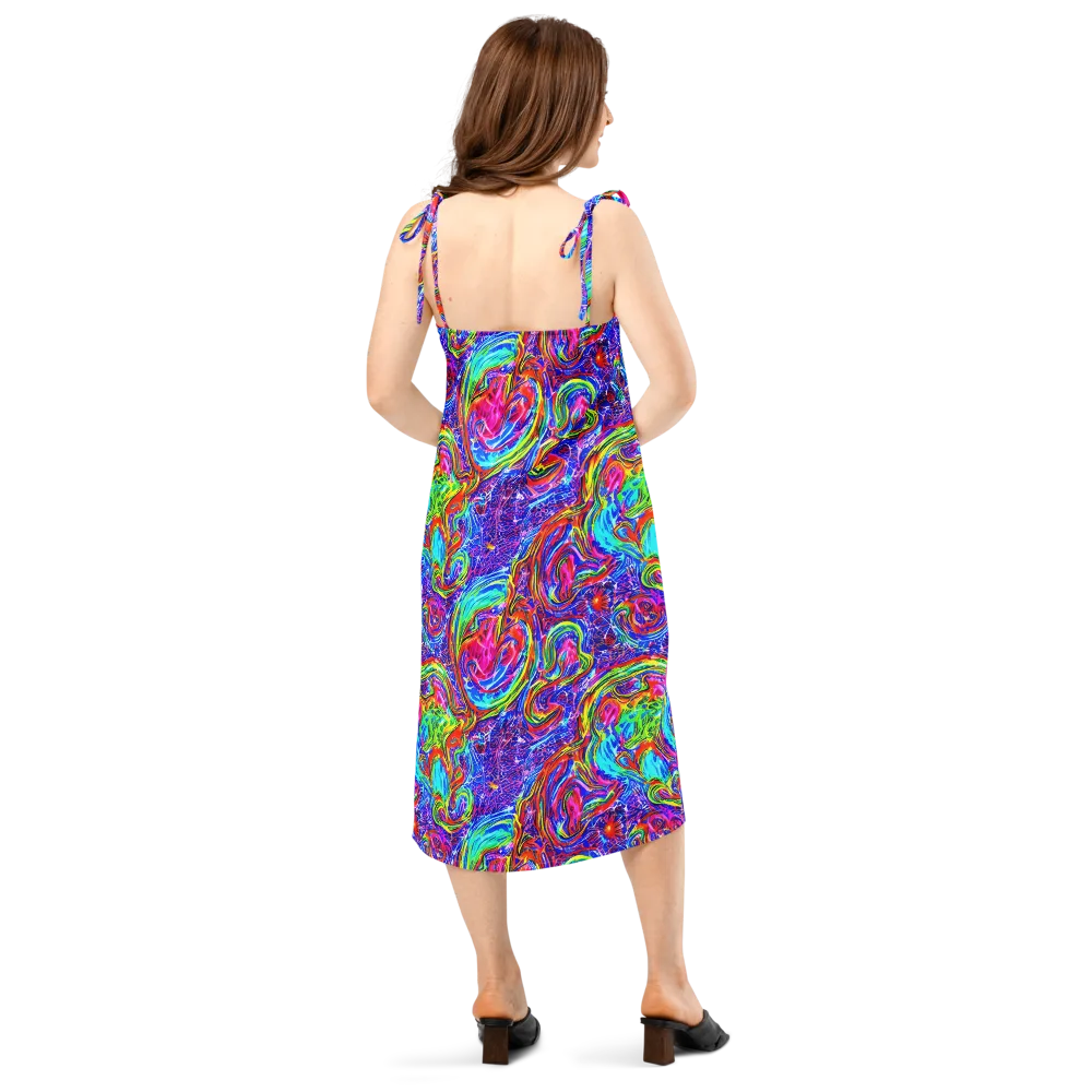 Cobalt Marbling on Slip Dress — Back