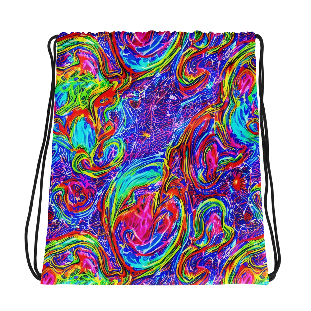 Cobalt Marbling on Drawstring Bag — Photo