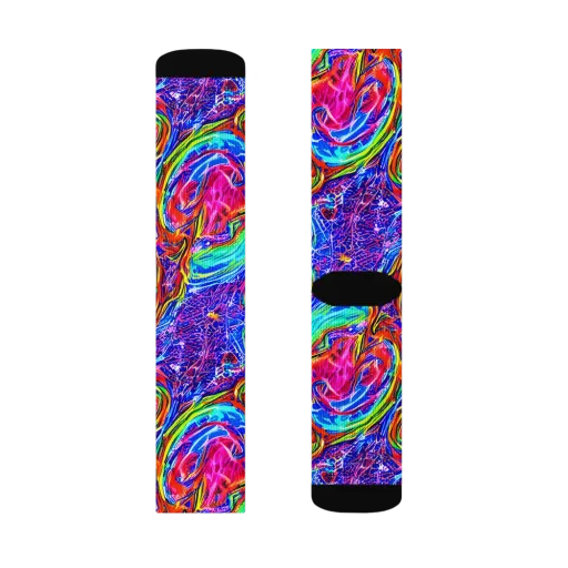 Cobalt Marbling on a Socks