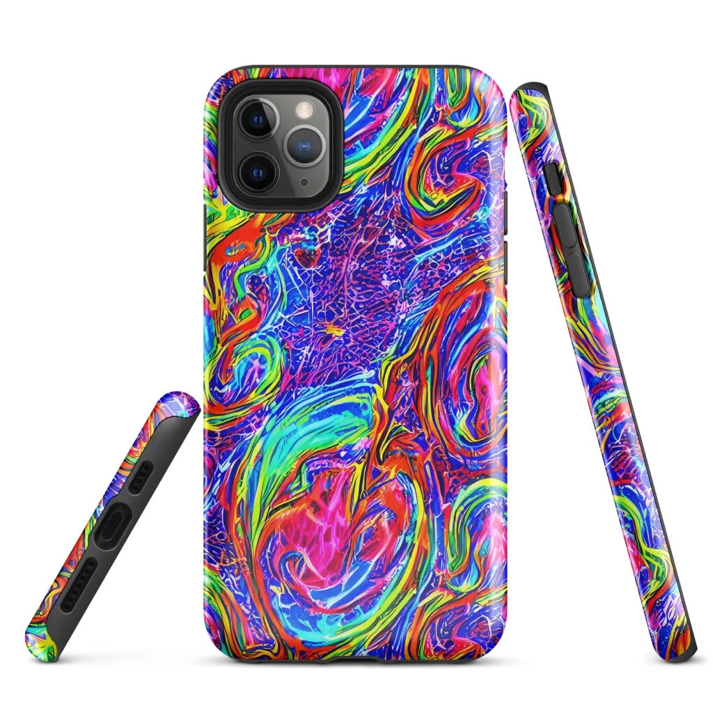 Cobalt Marbling on Tough Case for iPhone® — Front
