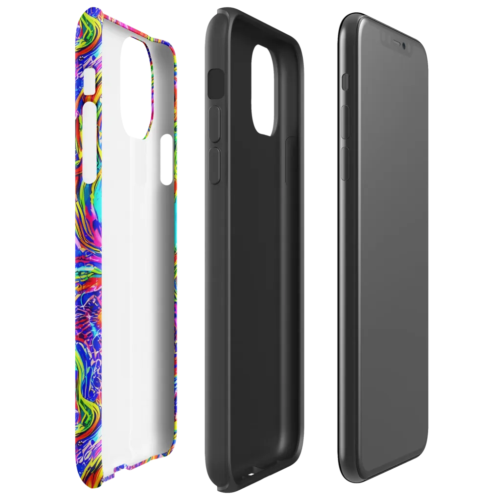 Cobalt Marbling on Tough Case for iPhone® — Right