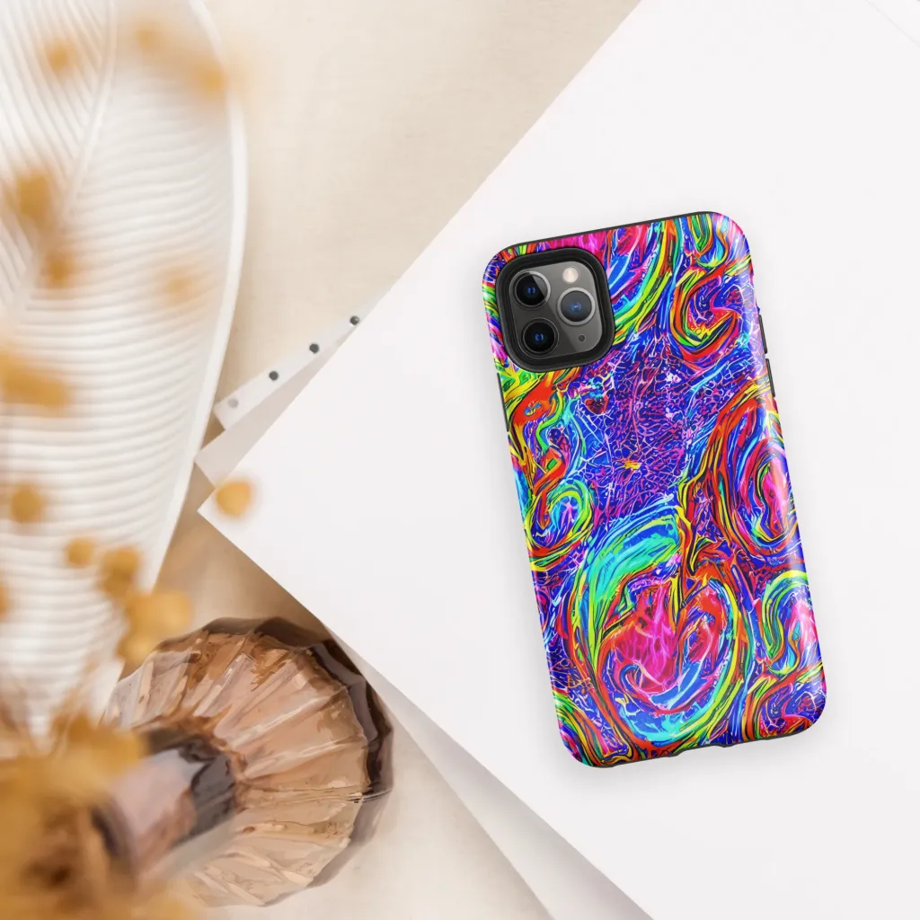 Cobalt Marbling on Tough Case for iPhone® — Front