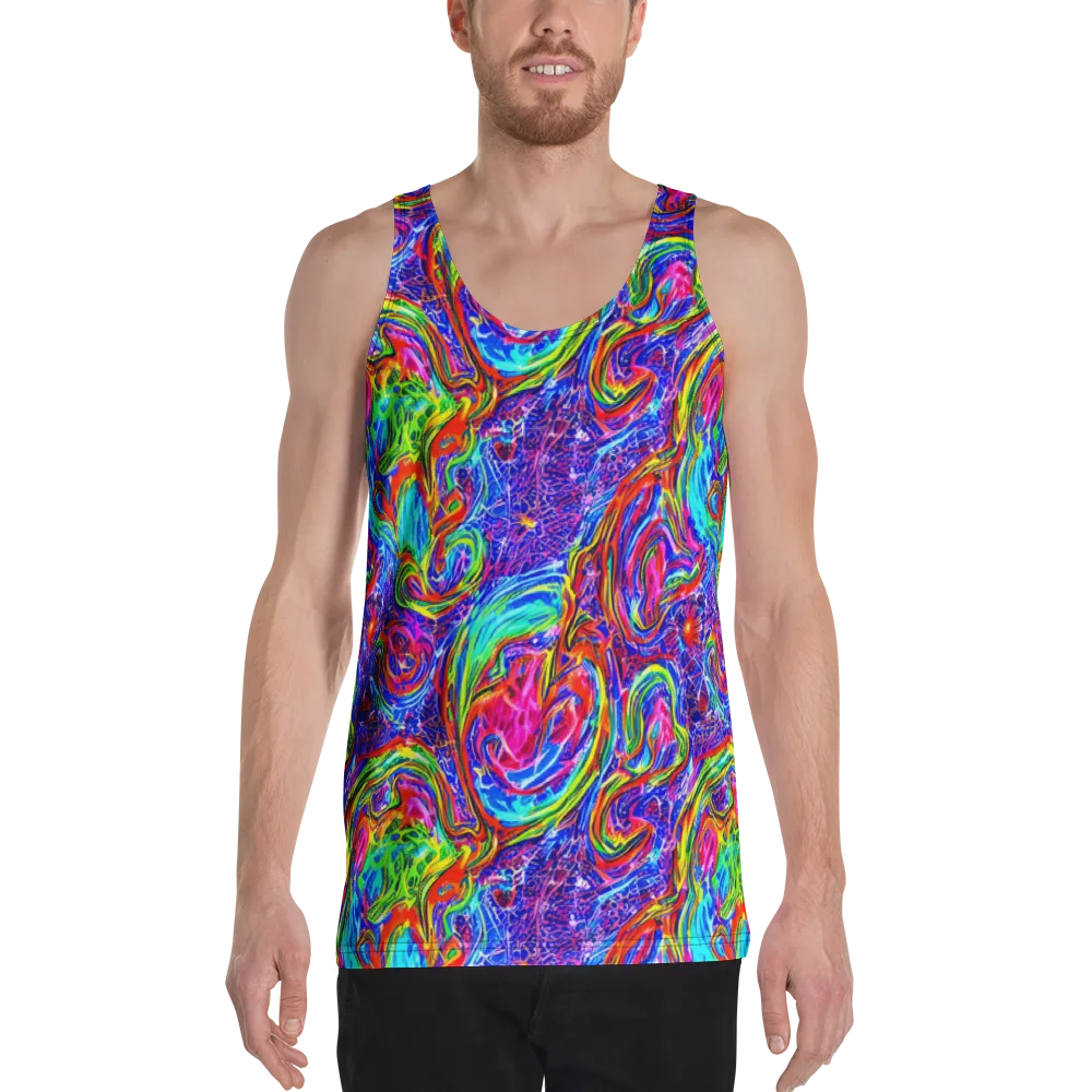Cobalt Marbling on Men's Tank Top — Front