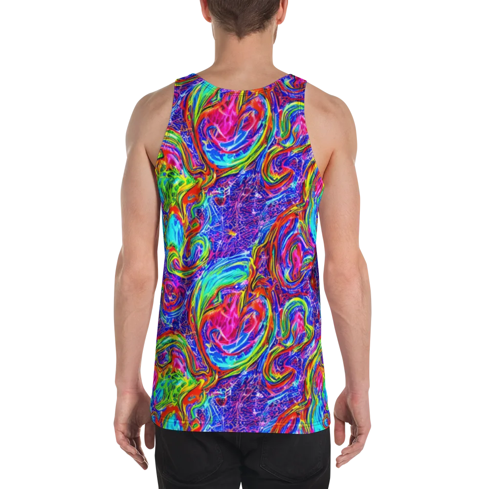 Cobalt Marbling on Men's Tank Top — Back