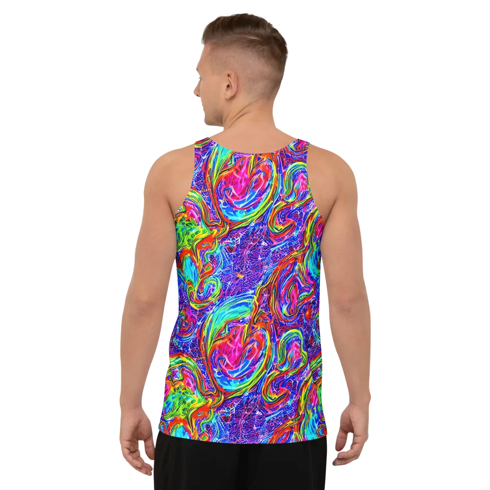 Cobalt Marbling on Men's Tank Top — Back