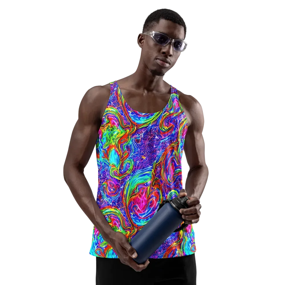Cobalt Marbling on Men's Tank Top — Front