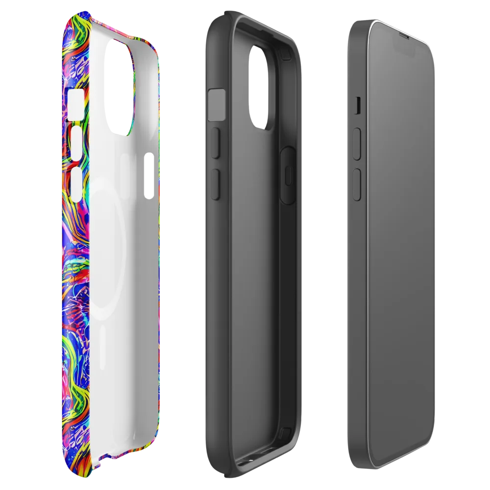 Cobalt Marbling on MagSafe Tough Case for iPhone® — Front