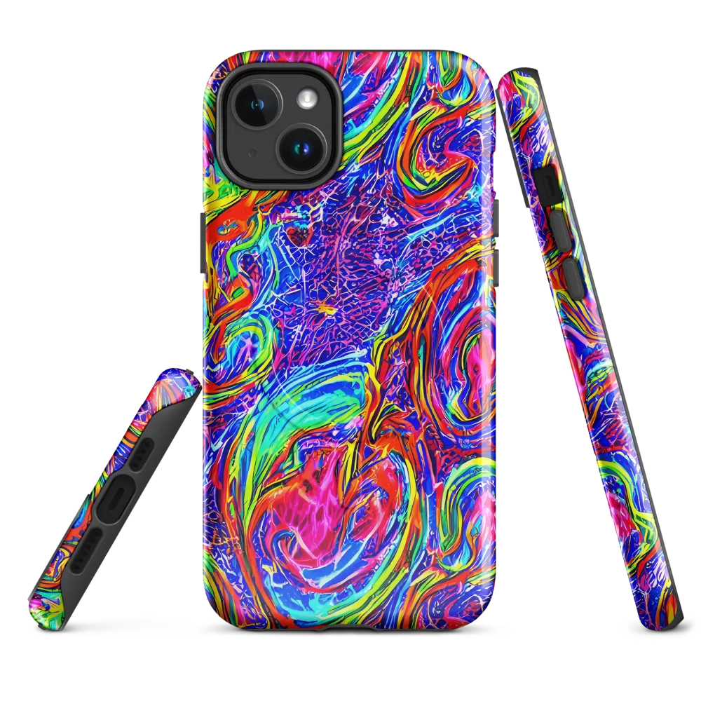 Cobalt Marbling on MagSafe Tough Case for iPhone® — Front