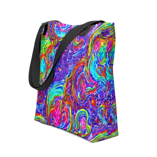 Cobalt Marbling on a Tote Bag