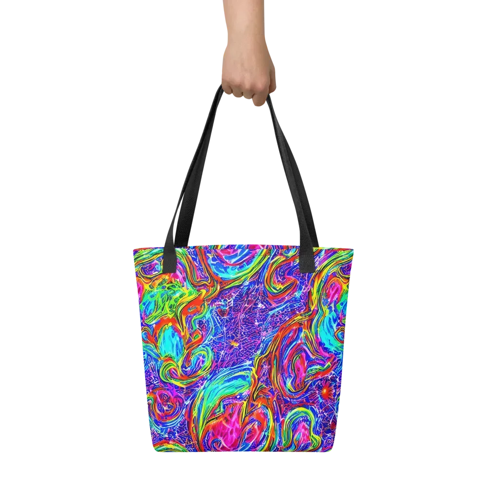 Cobalt Marbling on Tote Bag — Front