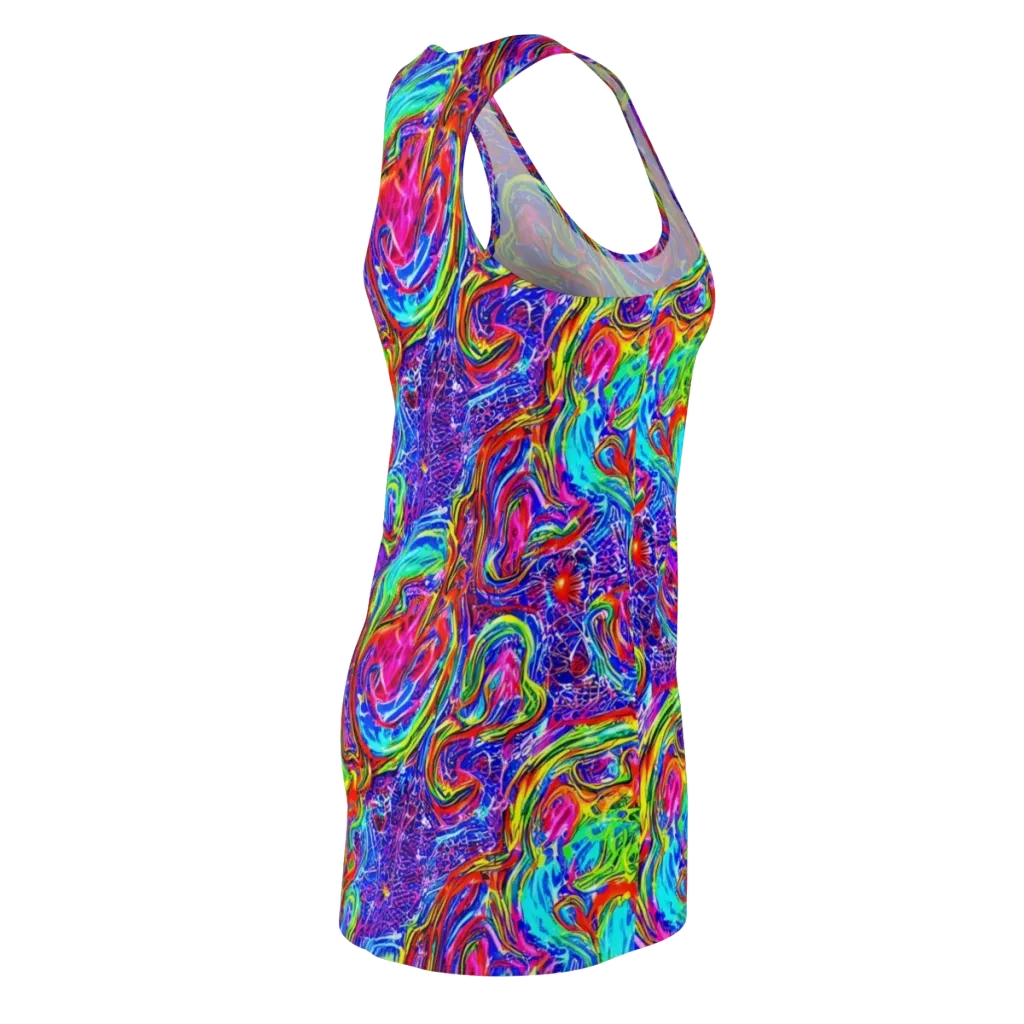 Cobalt Marbling on Racerback Dress — Back Side