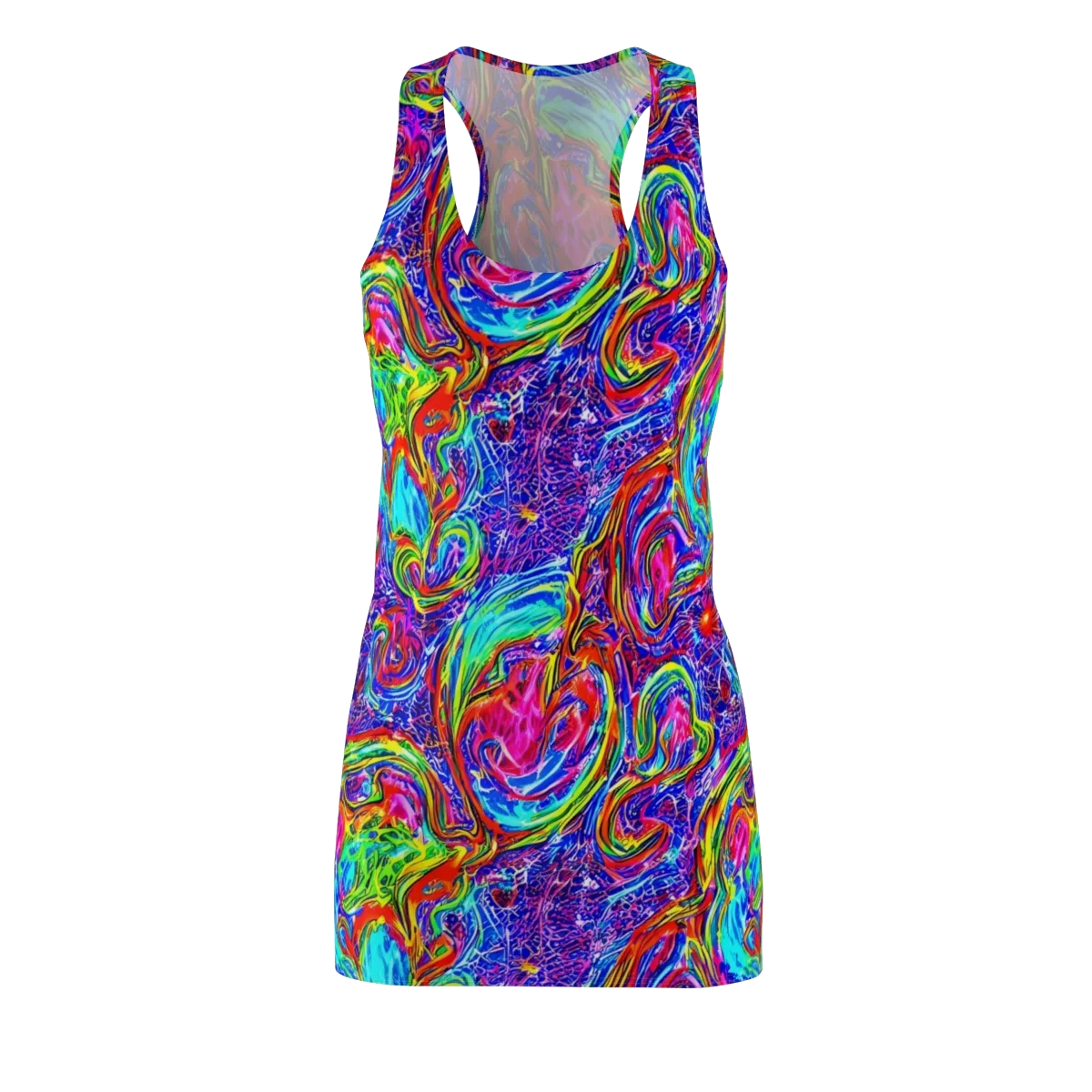 Cobalt Marbling on Racerback Dress — Front