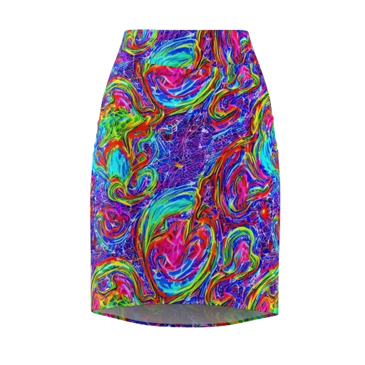 Cobalt Marbling on a Pencil Skirt