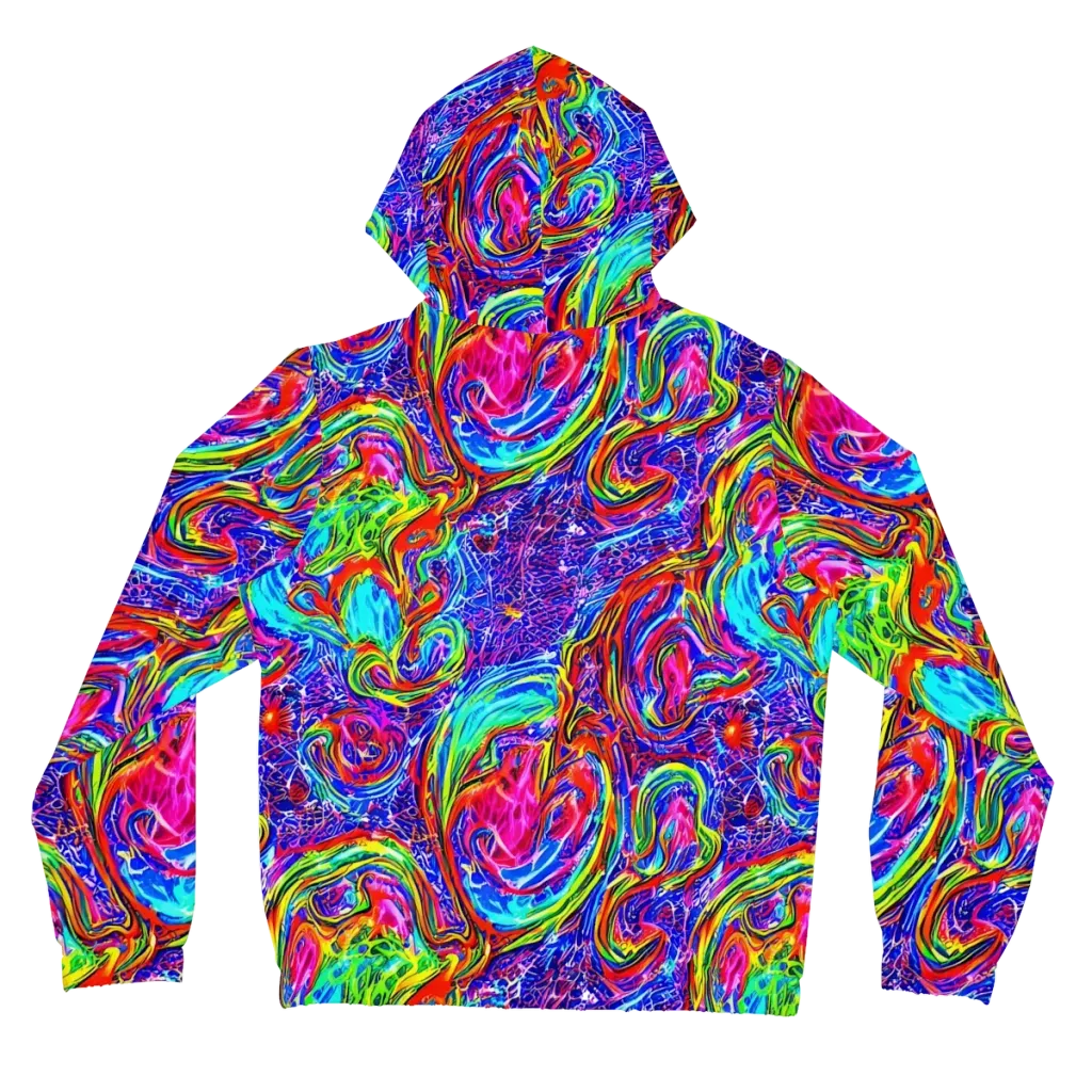 Cobalt Marbling on Women's Full-Zip Hoodie — Back