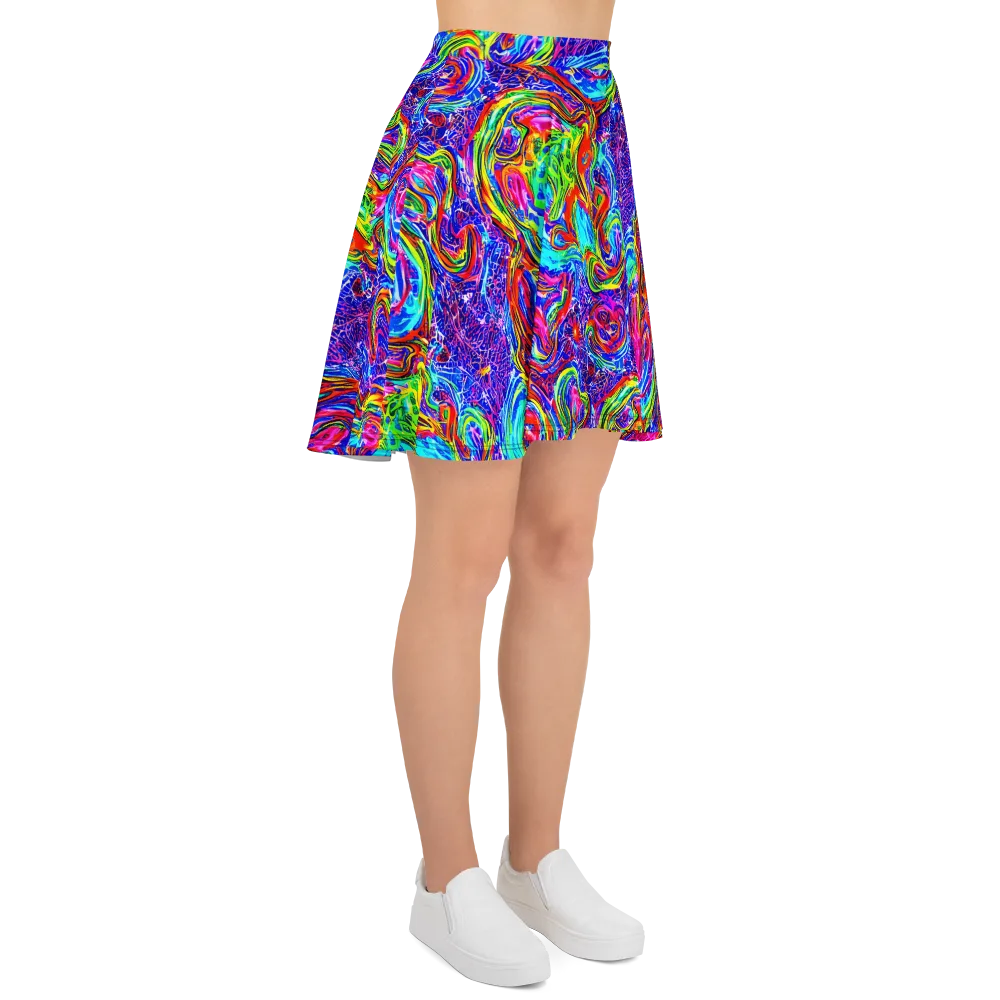 Cobalt Marbling on Skater Skirt — Right