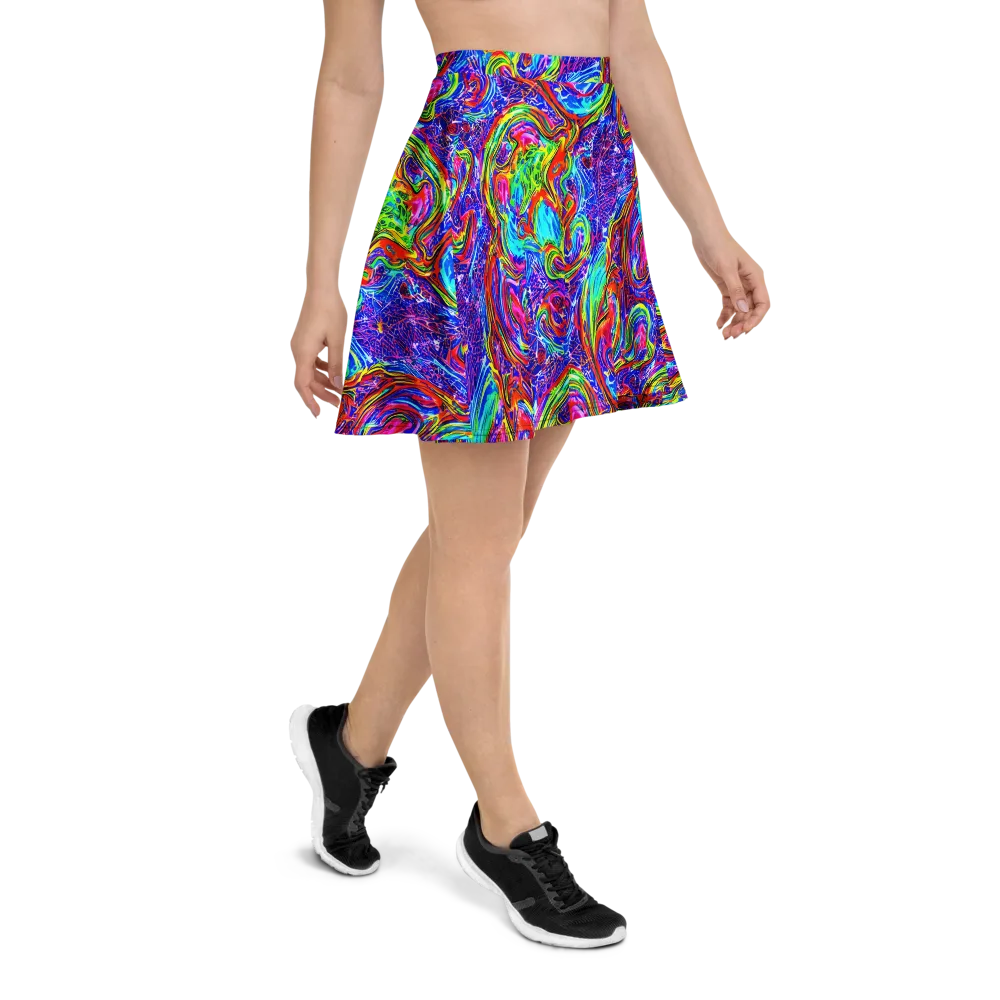 Cobalt Marbling on Skater Skirt — Right