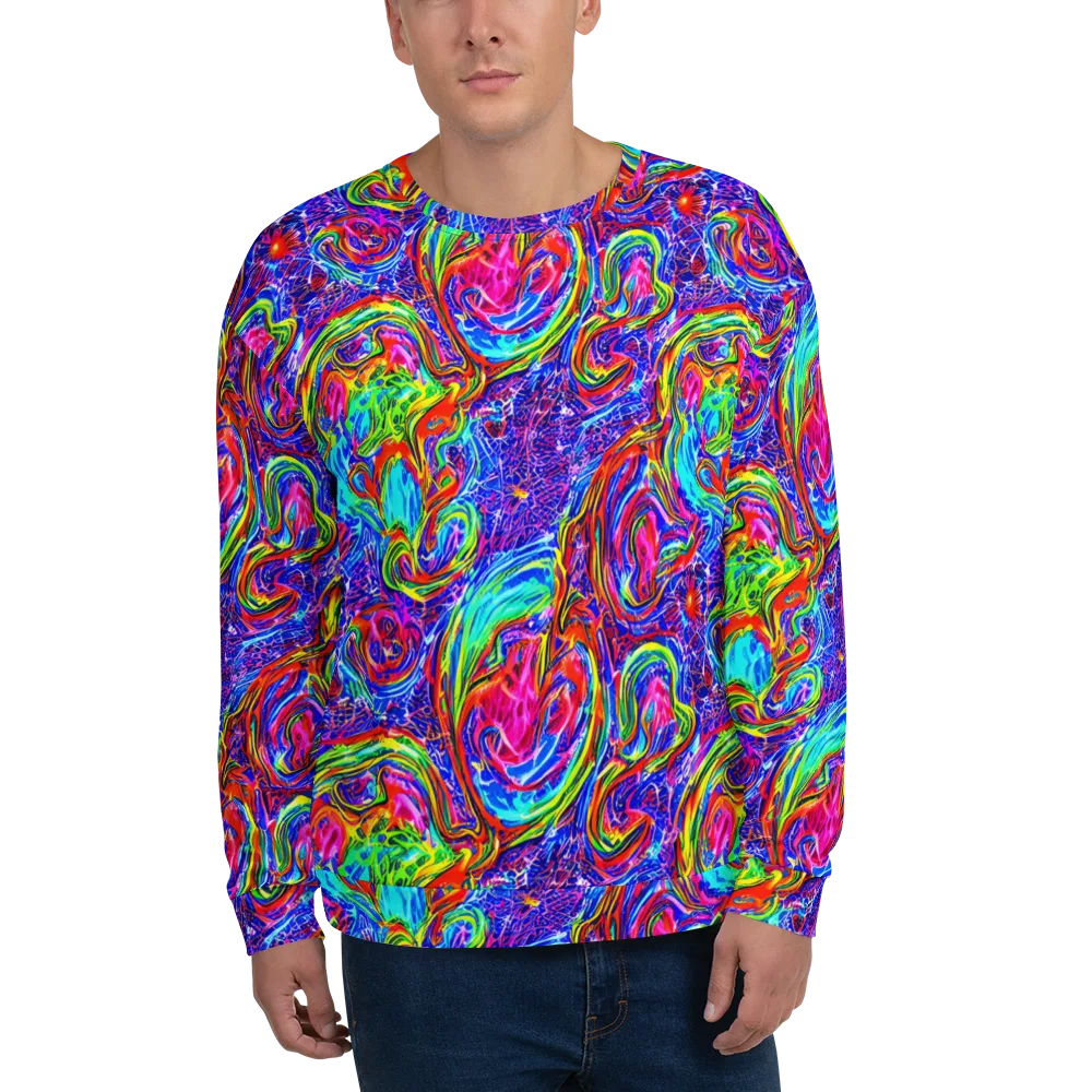 Cobalt Marbling on Sweatshirt — Front