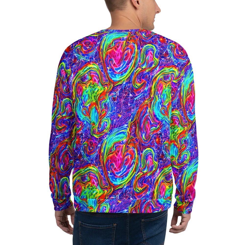 Cobalt Marbling on Sweatshirt — Back