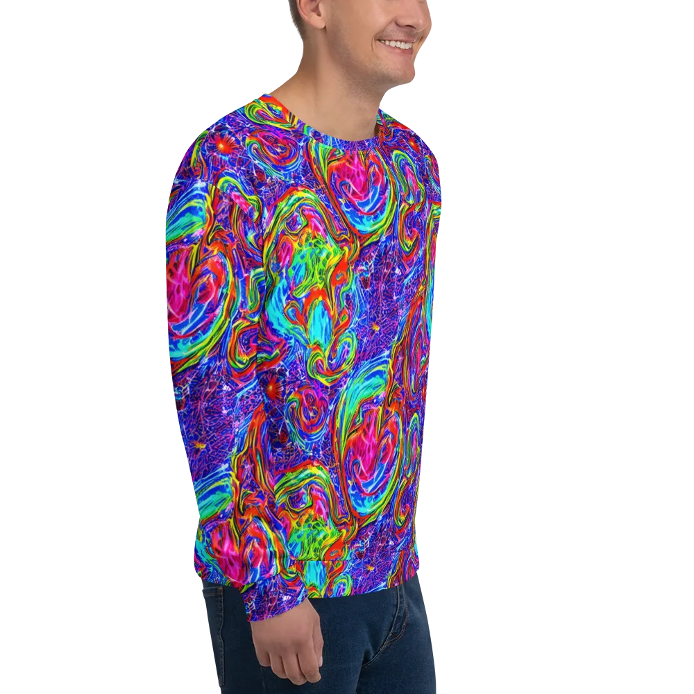 Cobalt Marbling on Sweatshirt — Right Front