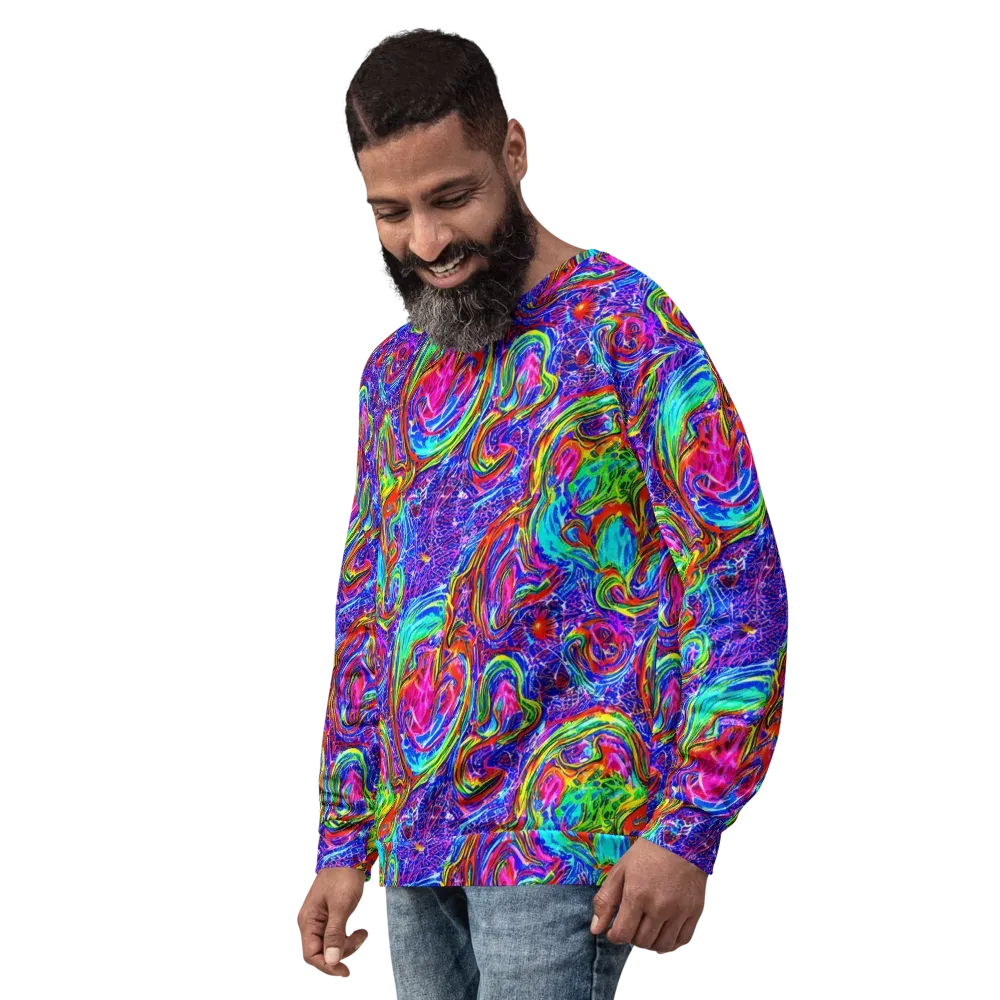 Cobalt Marbling on Sweatshirt — Left Front