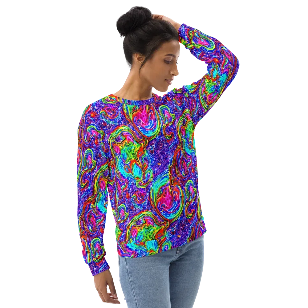 Cobalt Marbling on Sweatshirt — Right Front