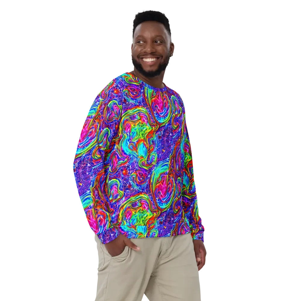 Cobalt Marbling on Sweatshirt — Front