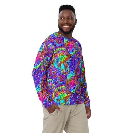 Cobalt Marbling on a Sweatshirt