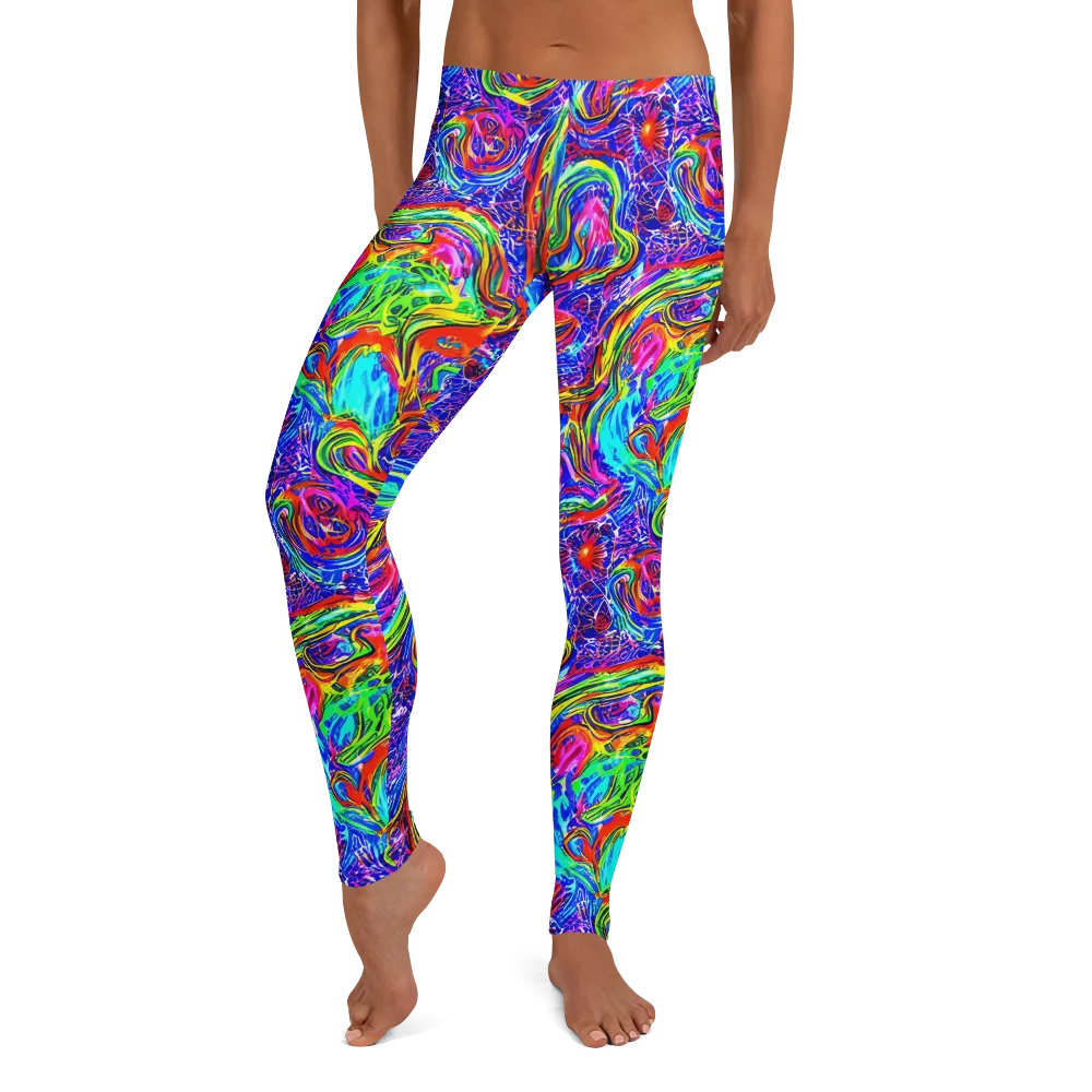 Cobalt Marbling on Leggings — Front