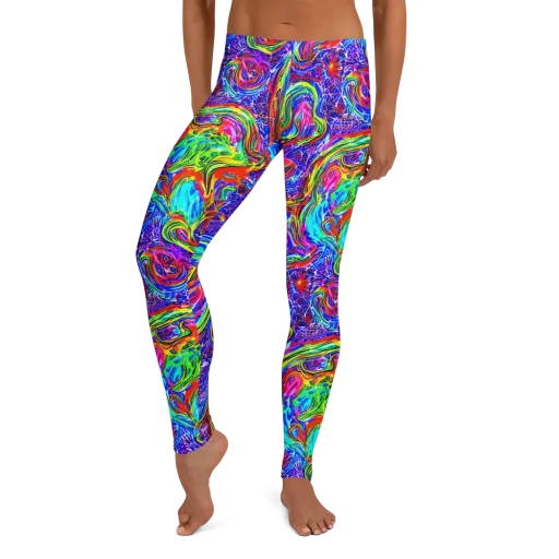Cobalt Marbling on a Leggings