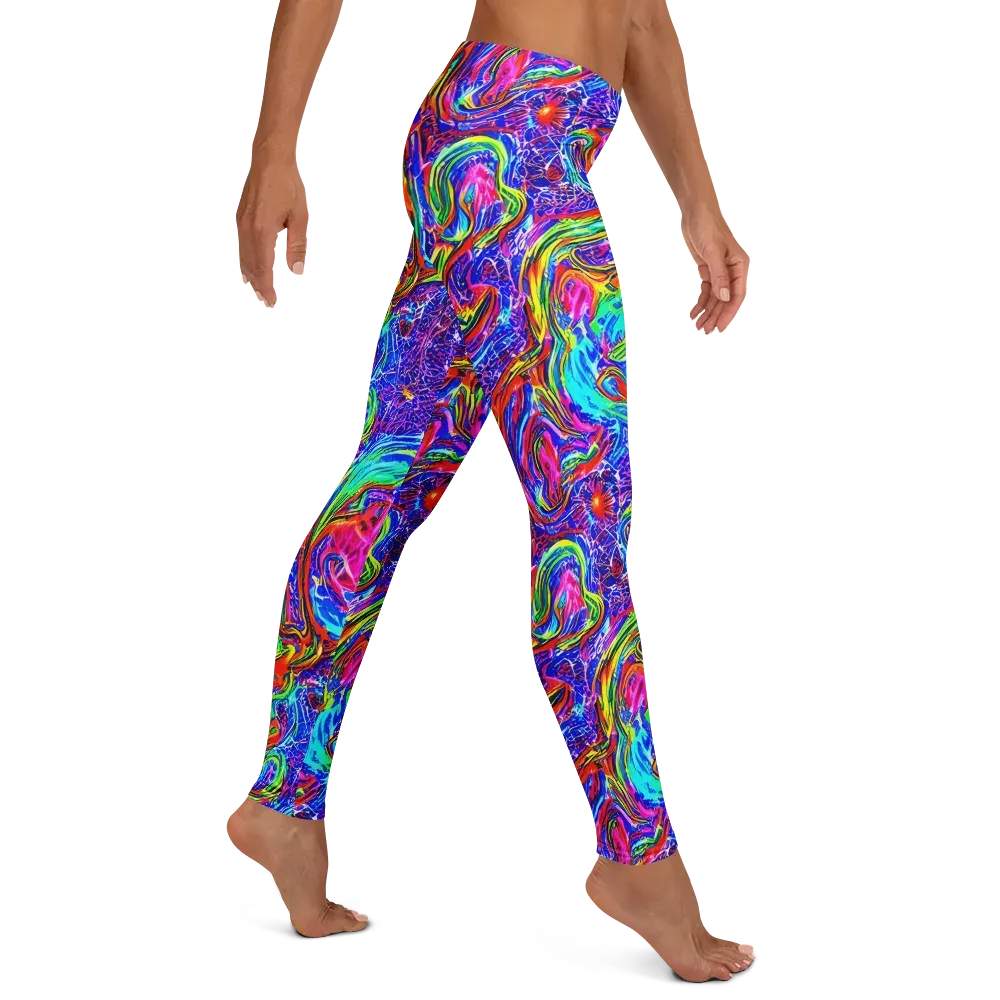 Cobalt Marbling on Leggings — Right