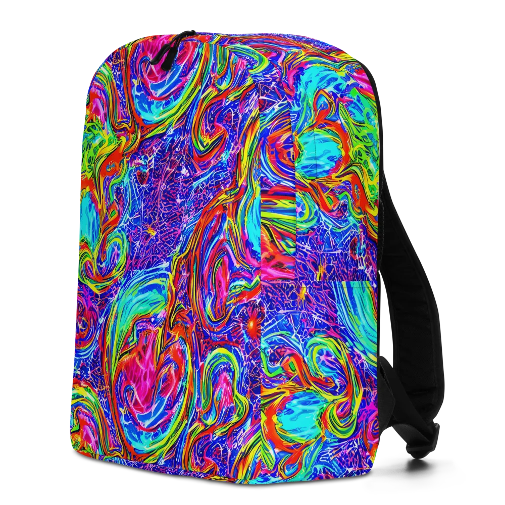 Cobalt Marbling on Minimalist Backpack — Left
