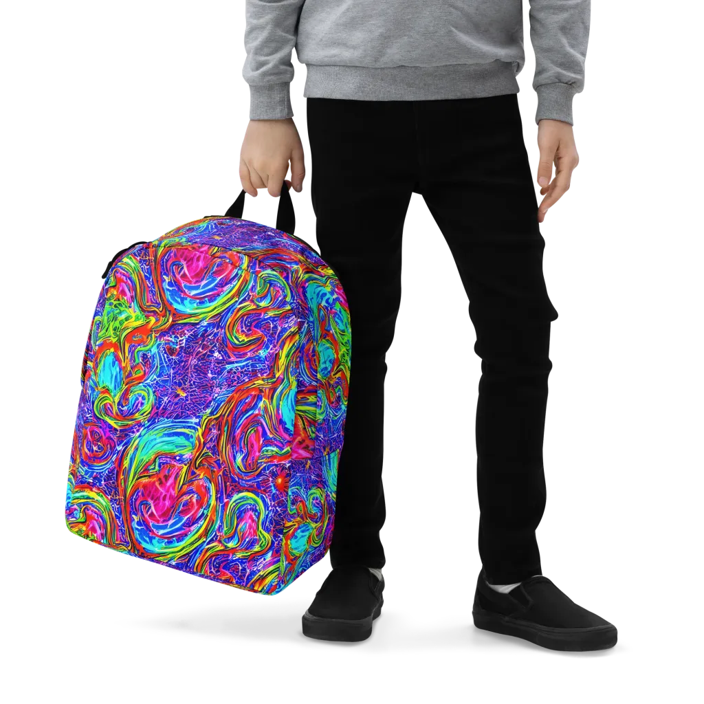 Cobalt Marbling on Minimalist Backpack — Zoomed-in