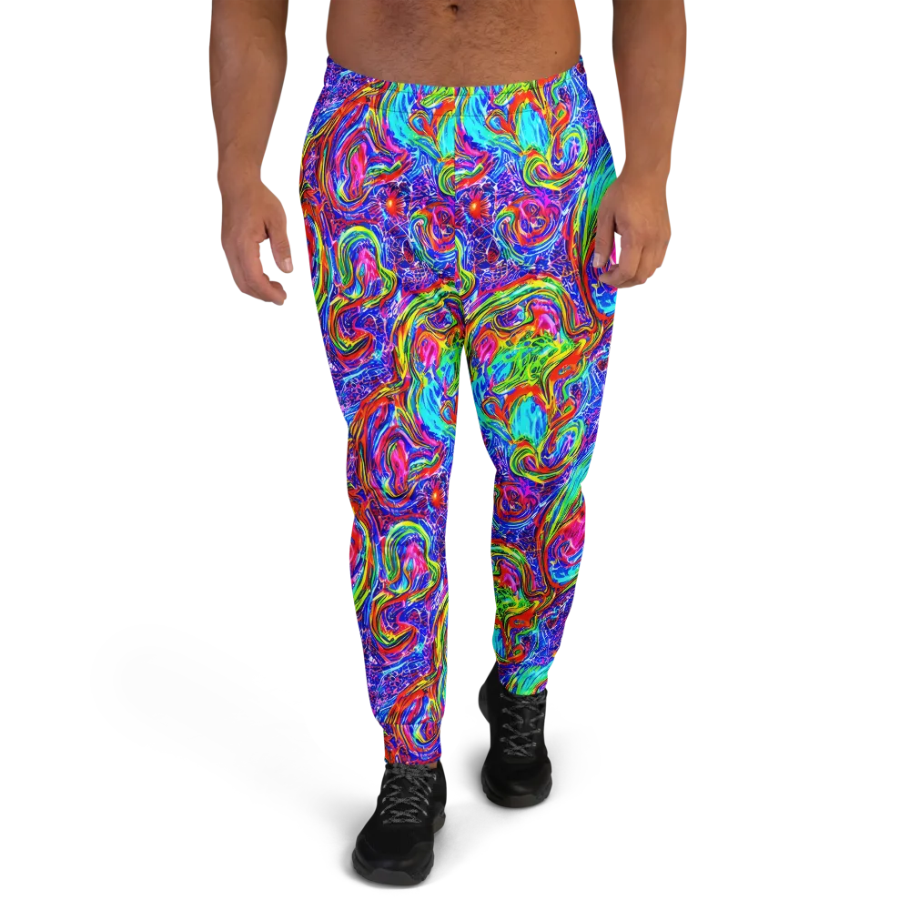 Cobalt Marbling on Men's Joggers — Front
