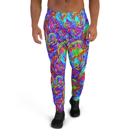 Cobalt Marbling on a Men's Joggers