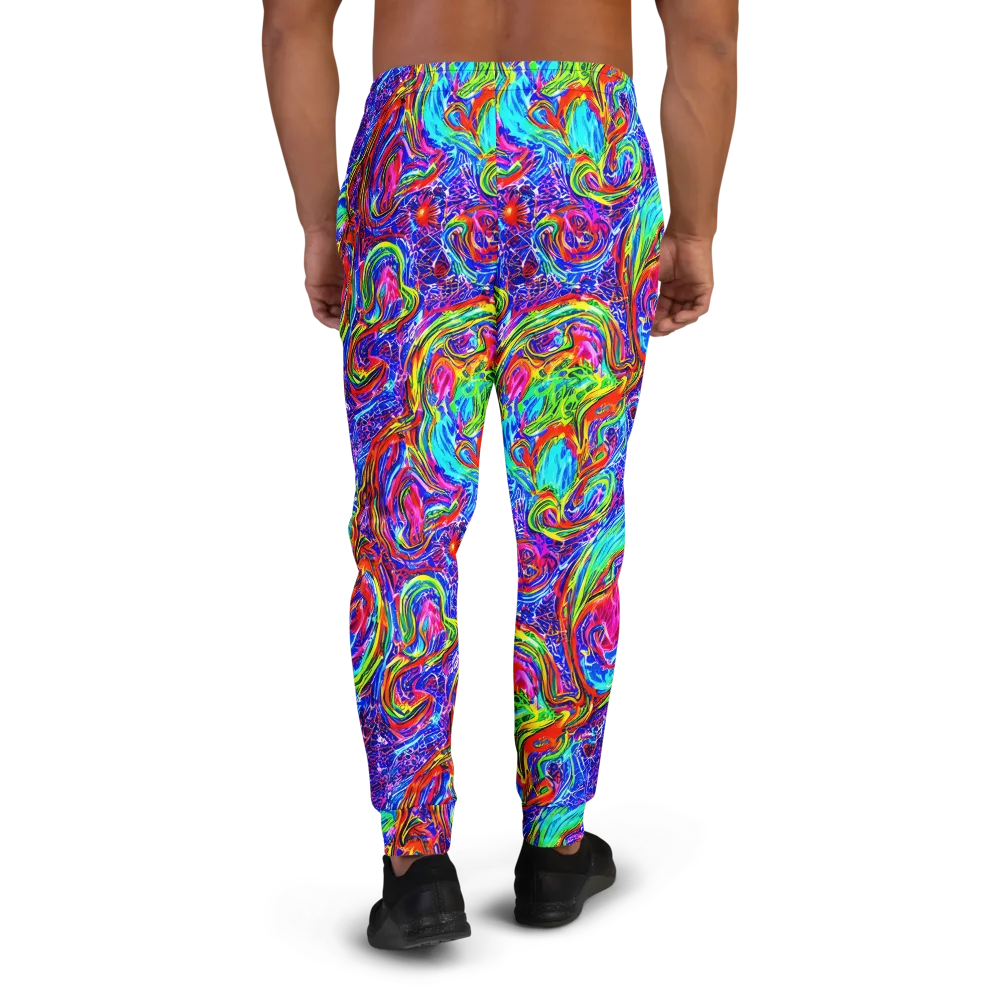 Cobalt Marbling on Men's Joggers — Back
