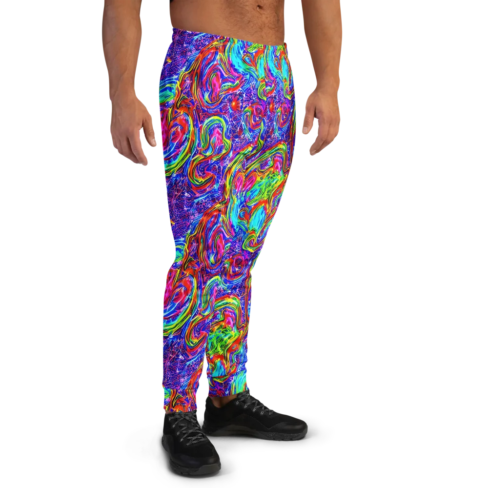 Cobalt Marbling on Men's Joggers — Right