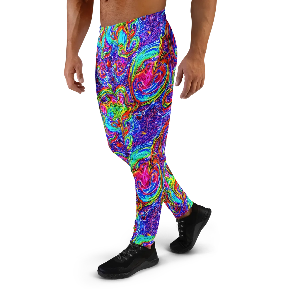 Cobalt Marbling on Men's Joggers — Left