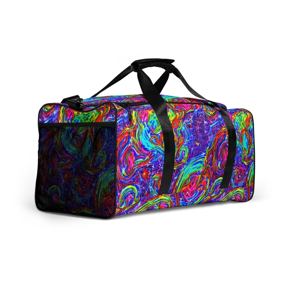 Cobalt Marbling on Duffle Bag — Right Front
