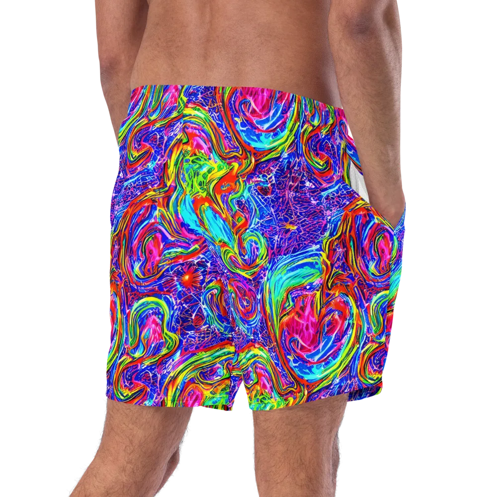 Cobalt Marbling on Swim Trunks — Right Back