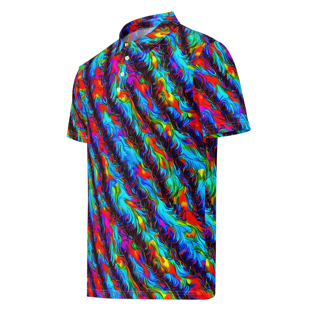 Firelight Current on Men's Slim Fit Polo Shirt — Left Front