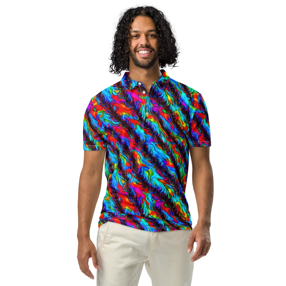 Firelight Current on Men's Slim Fit Polo Shirt — Front